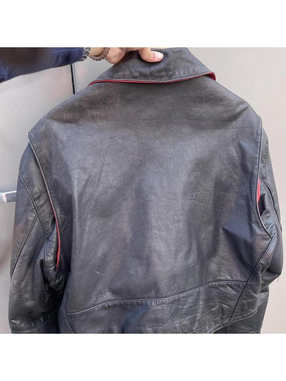 rare kerr leathers vintage 1980s black/brown & red jacket. men’s S or women’s M - Picture 8 of 8